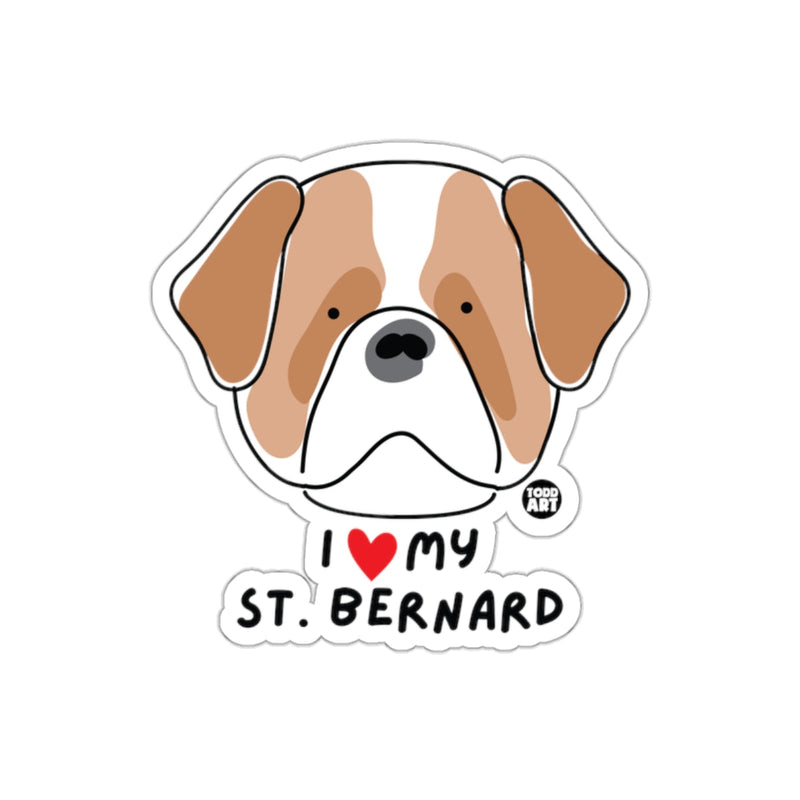 Load image into Gallery viewer, I Love My St. Bernard Cute Dog Illustration Sticker
