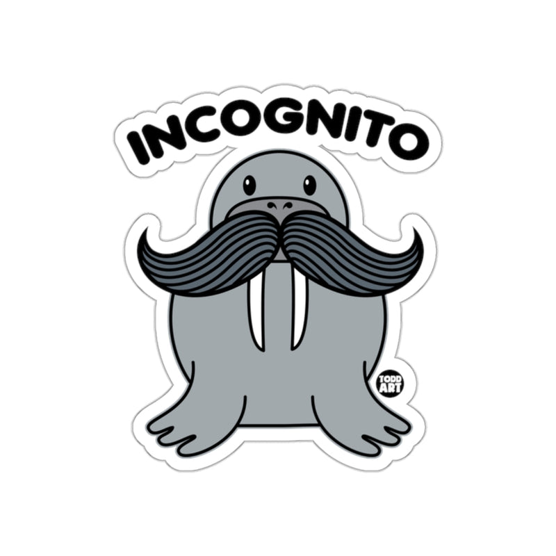 Load image into Gallery viewer, Incognito Mustached Walrus Sticker by Todd Art
