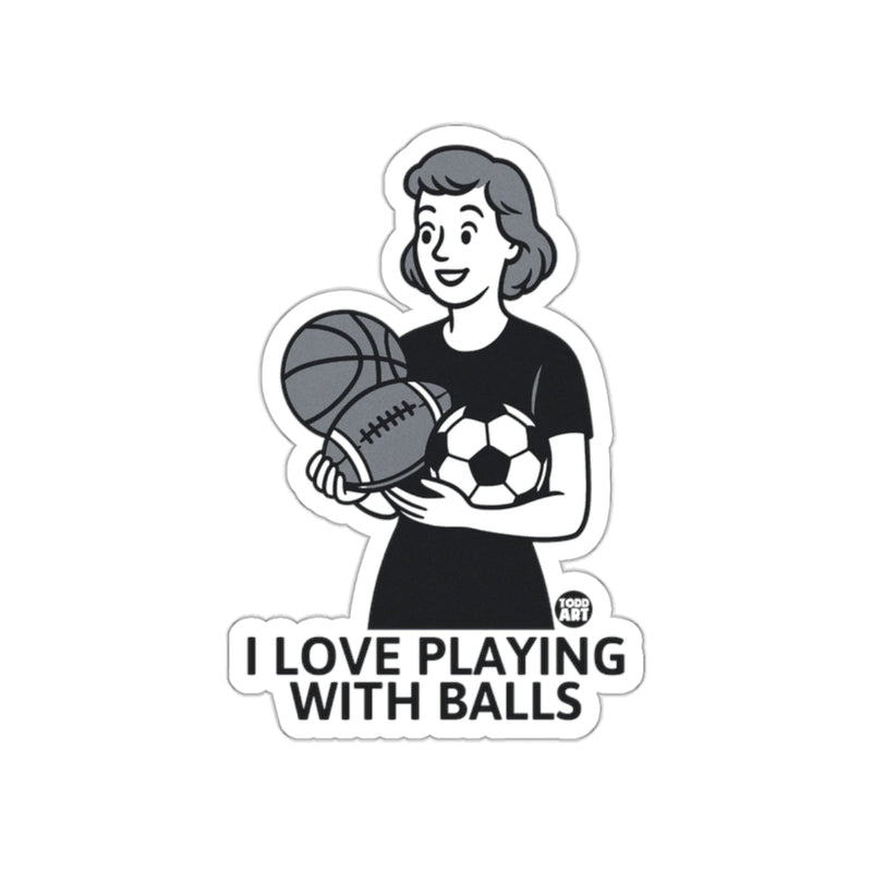 Load image into Gallery viewer, I Love Playing With Balls Woman Balls Design sticker
