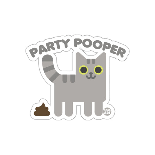 Party Pooper Cute Kitty Cat Funny Pet Design sticker