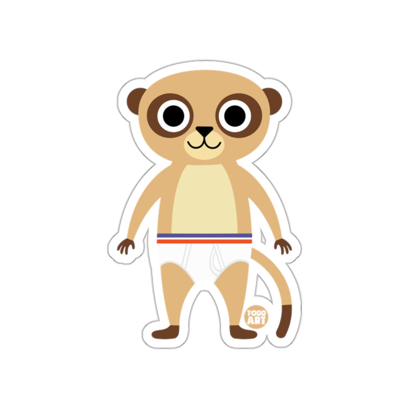 Load image into Gallery viewer, Cute Meerkat Sticker in Underwear Fun Animal Sticker
