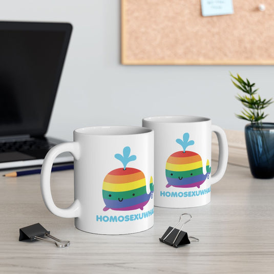 HOMOSEXUWHAL Coffee Mug with Adorable Whale Design