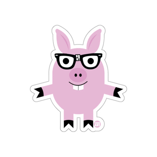 Cute Pig with Glasses Cartoon Sticker for Kids