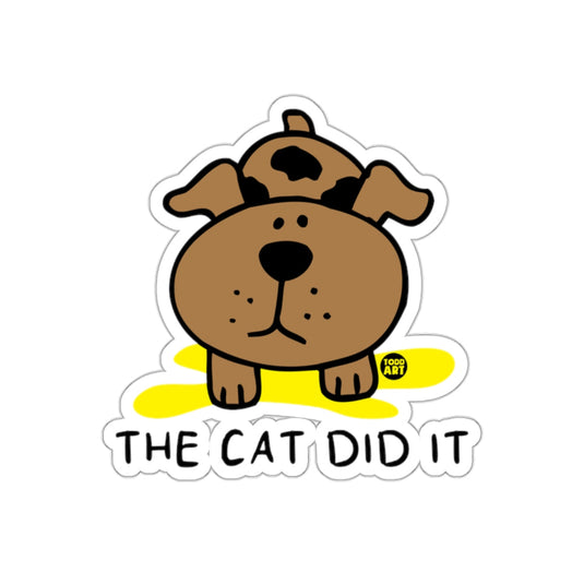 The Cat Did It Funny Dog Cartoon Sticker Product
