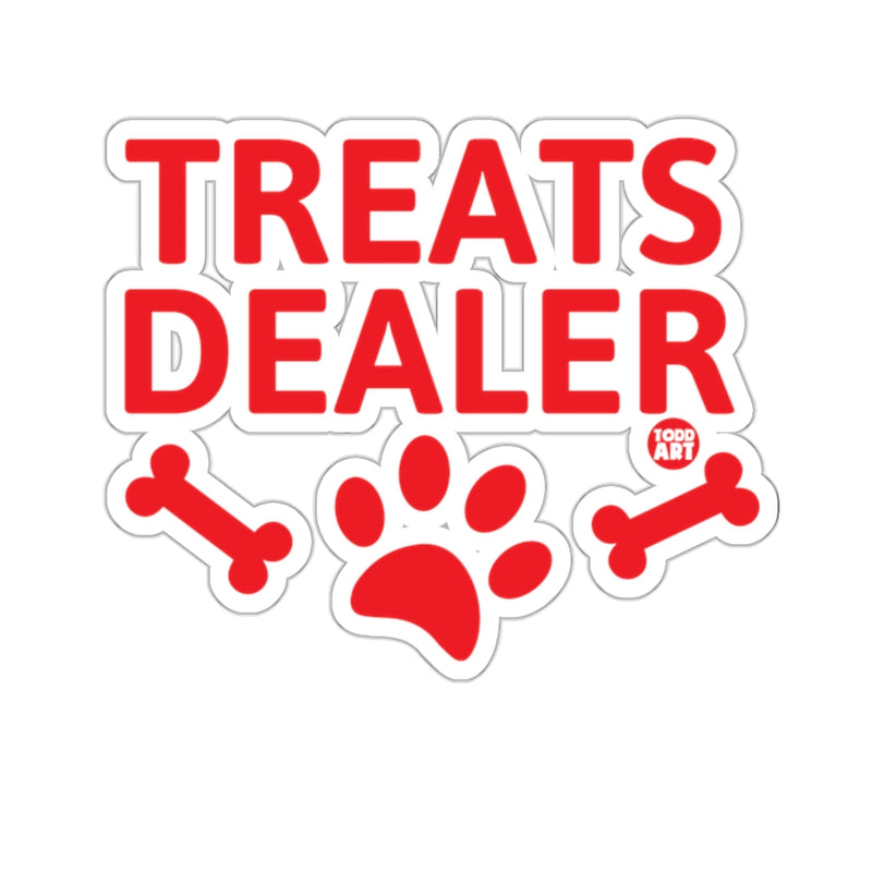 Load image into Gallery viewer, Treats Dealer Red and White Sticker for Pet Lovers
