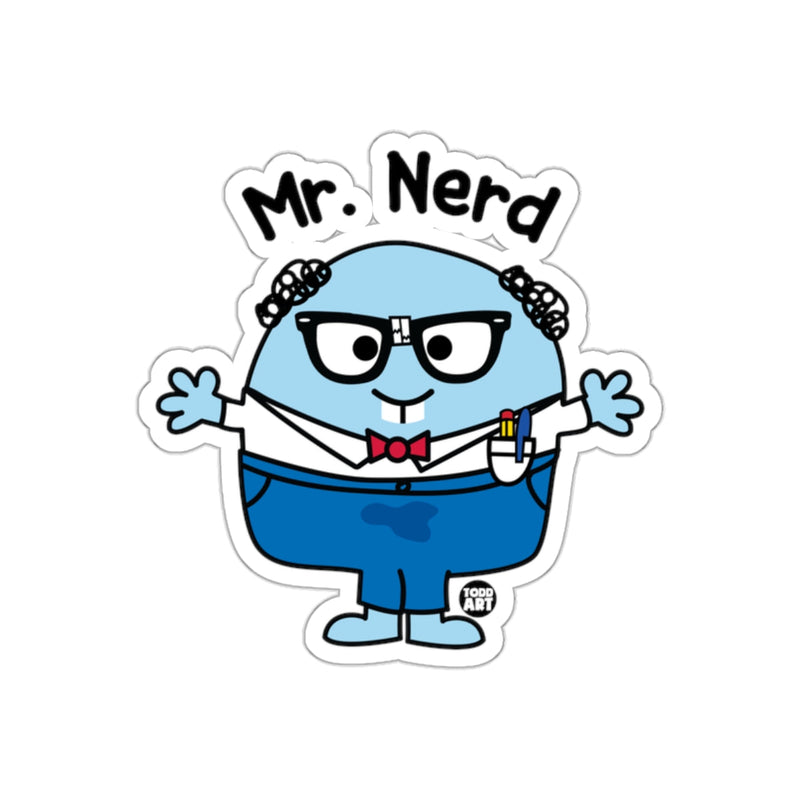 Load image into Gallery viewer, Mr. Nerd Cartoon Character Sticker for All Ages
