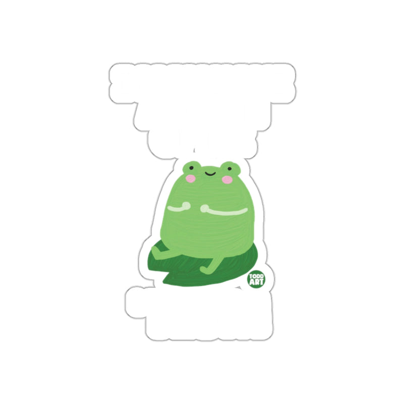 Load image into Gallery viewer, Smiling Frog on Leaf with Pink Cheeks Sticker
