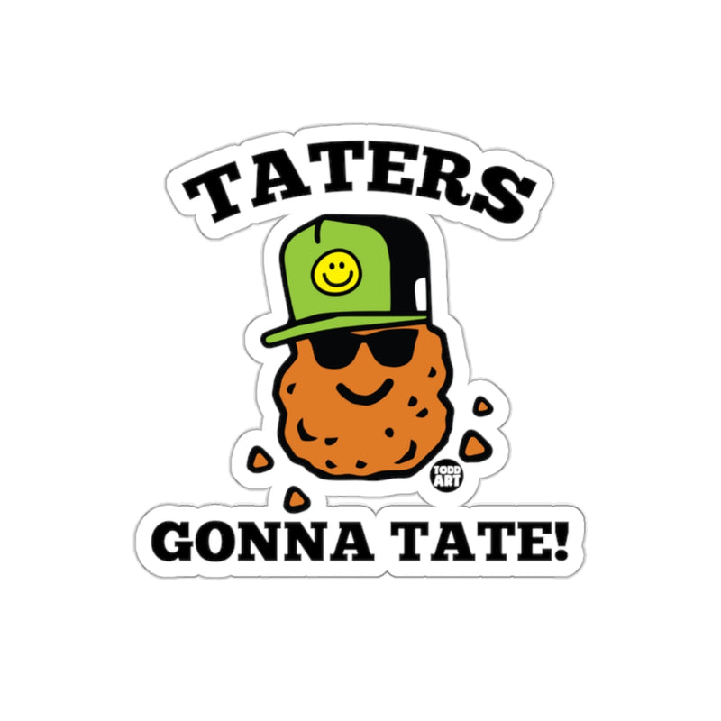 Load image into Gallery viewer, Taters Gonna Tate fun sticker with sunglasses character
