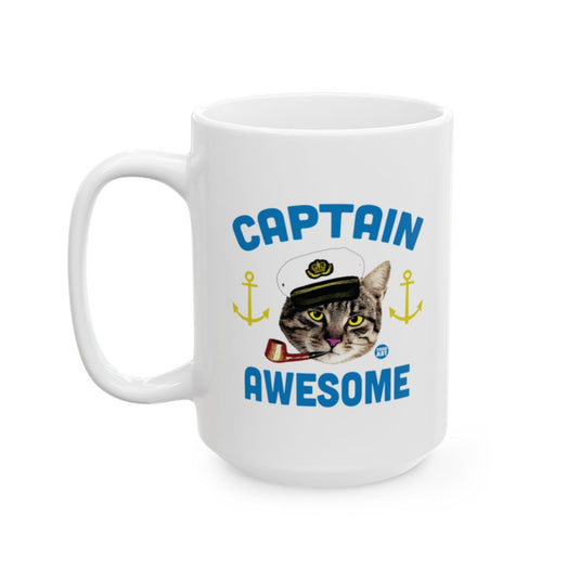Captain Awesome Mug with Cat Design