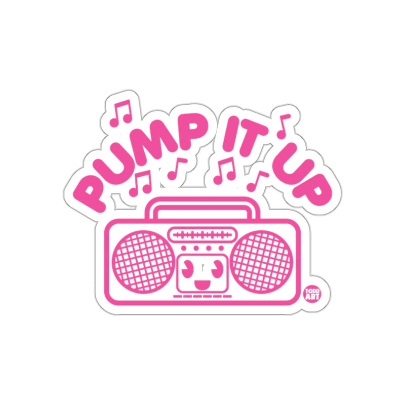 Load image into Gallery viewer, Pump It Up Boombox With Music Notes Illustrated sticker
