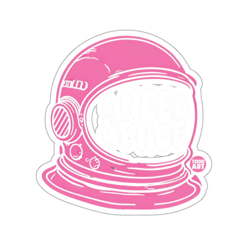Load image into Gallery viewer, Pink Astronaut Helmet I Need Space Sticker
