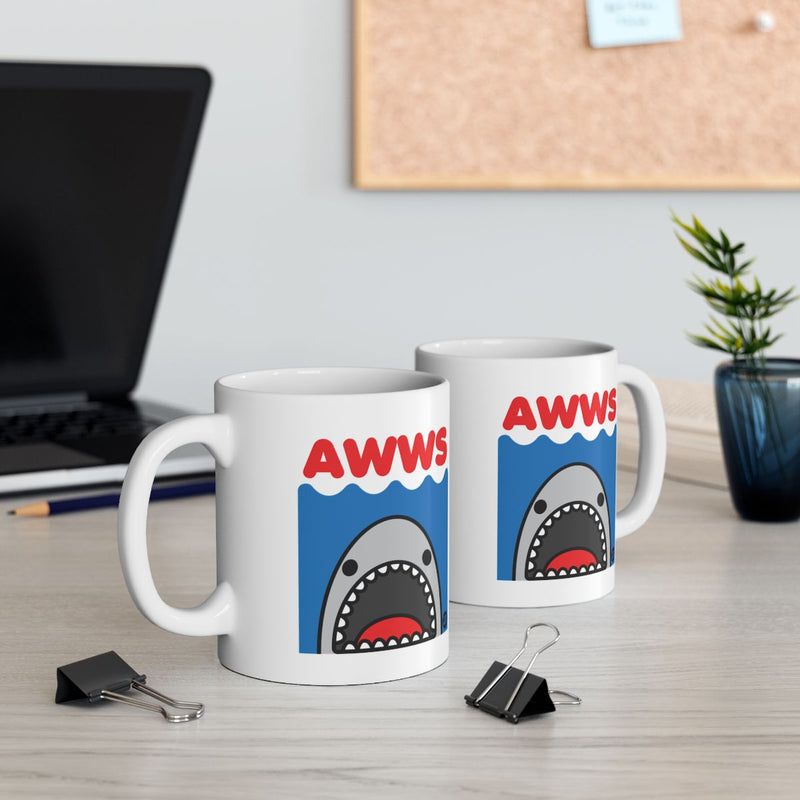 Load image into Gallery viewer, Fun Shark Design AWWS Mug for Desk Decor
