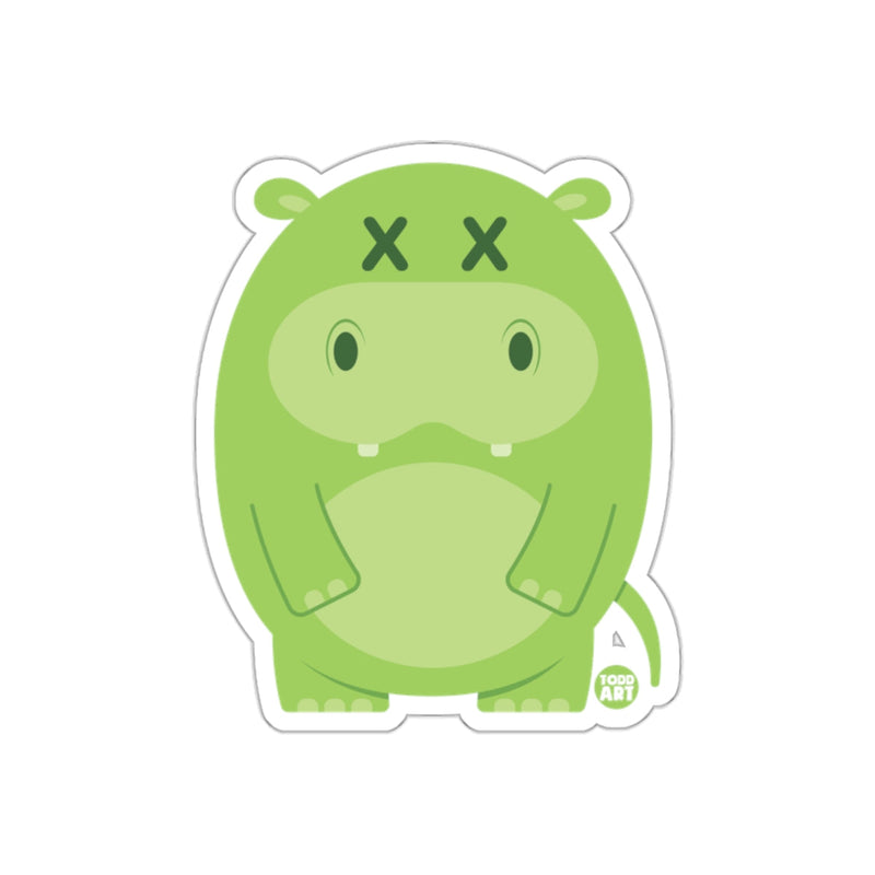 Load image into Gallery viewer, Adorable Green Hippopotamus Illustration Sticker
