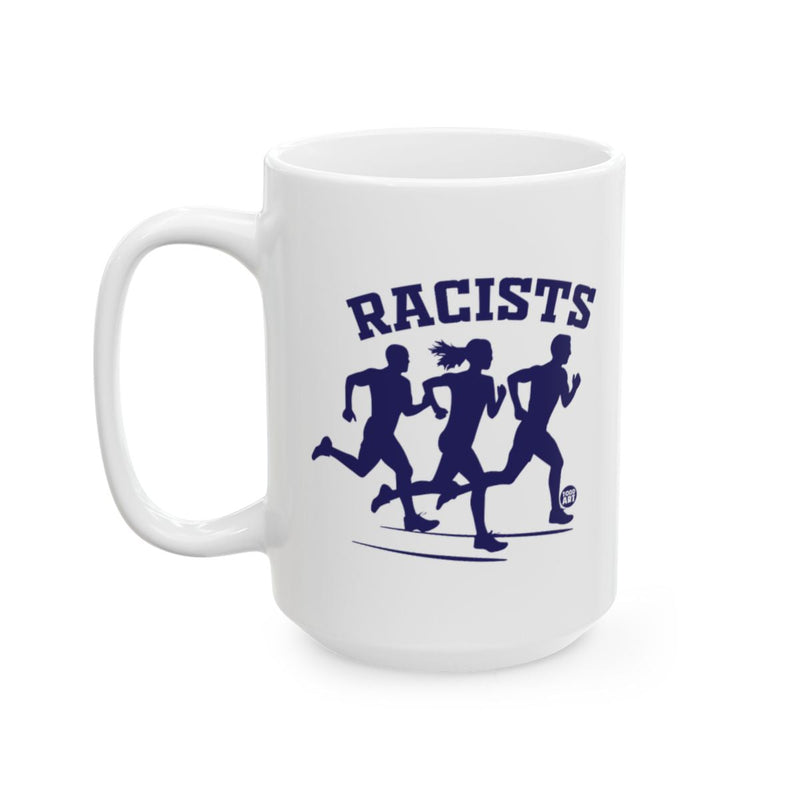 Load image into Gallery viewer, Runners Silhouette Racists Design White Ceramic Mug
