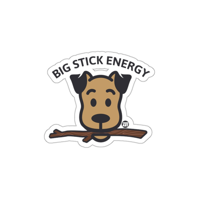 Load image into Gallery viewer, Big Stick Energy Cute Dog with Stick Sticker
