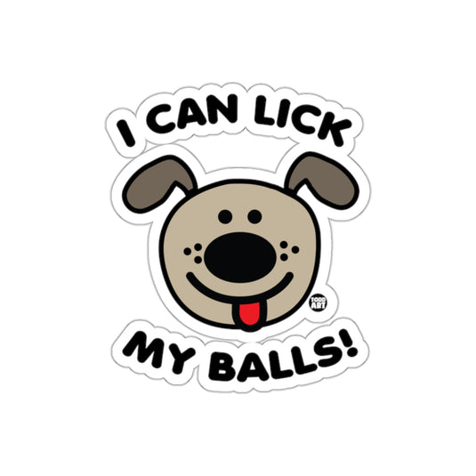 I Can Lick My Balls Funny Dog Face Sticker