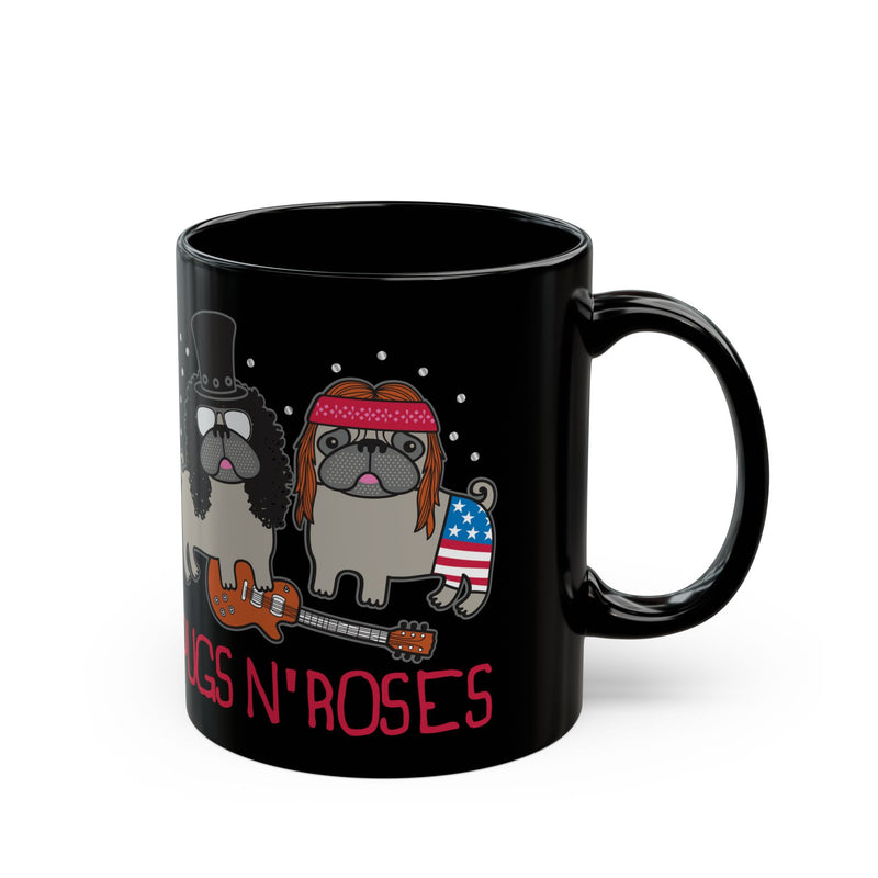 Load image into Gallery viewer, Pugs N Roses Mug, Funny Mugs for Him, Sarcastic Mens Mug, Funny Coffee Mug Men
