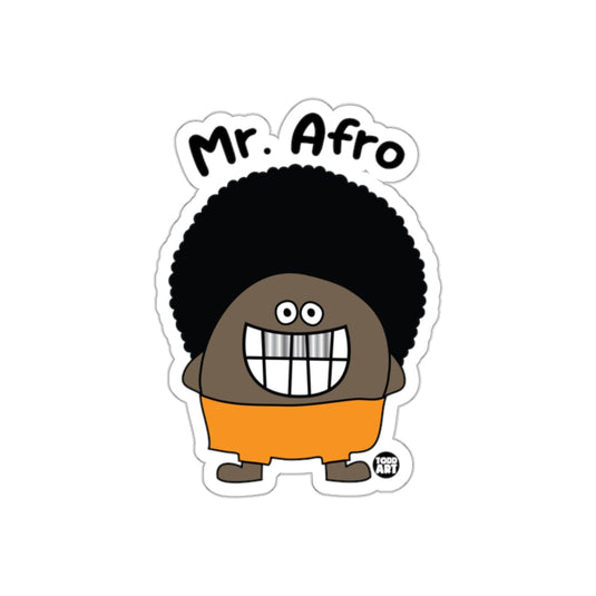 Mr. Afro Sticker Character with Big Smile