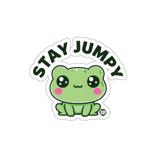 Stay Jumpy Cute Frog Character Sticker Design