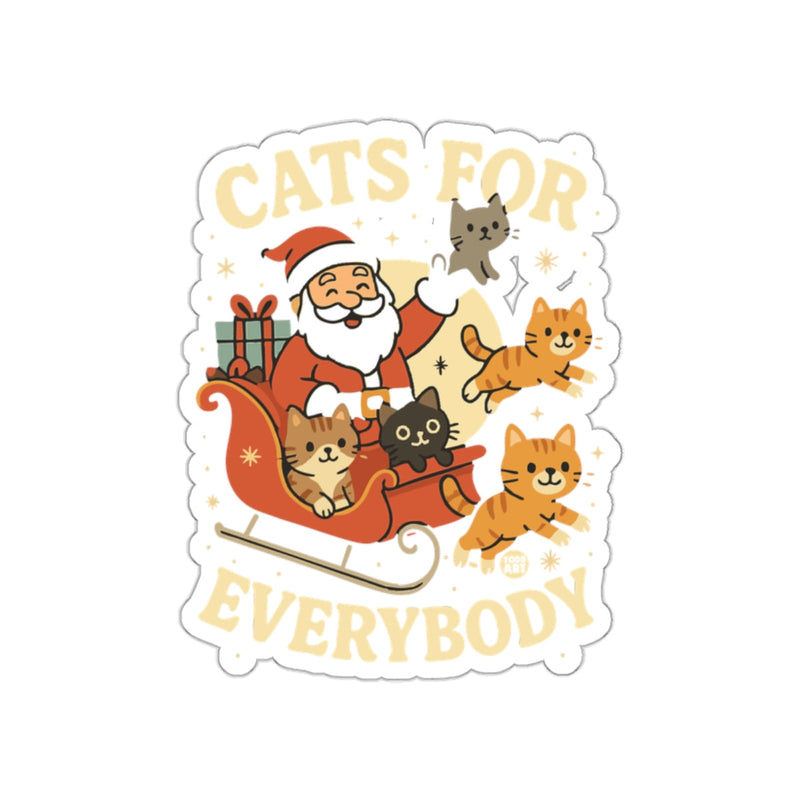 Load image into Gallery viewer, Santa with Cats for Everybody Sticker Christmas Gift
