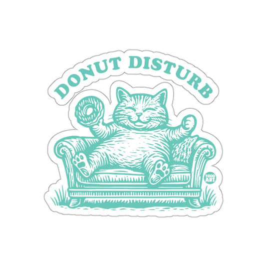 Donut Disturb Cat Resting on Sofa Funny Artwork sticker