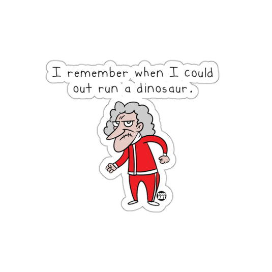 I Remember When I Could Out Run A Dinosaur Sticker