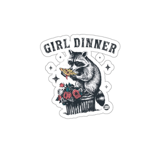 Raccoon Girl Dinner Pizza Roses Todd Art Design sticker