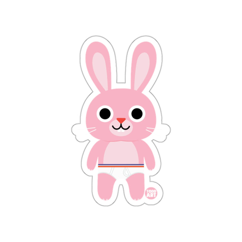 Load image into Gallery viewer, Cute Pink Bunny with Diaper Cartoon Sticker Design
