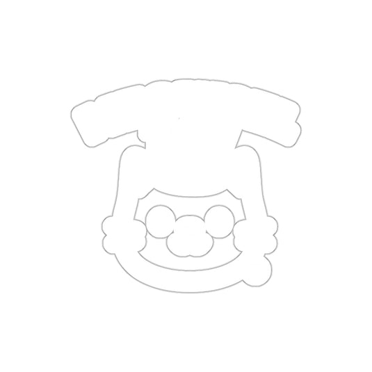 Clown with Big Nose and Hat Outline Sticker