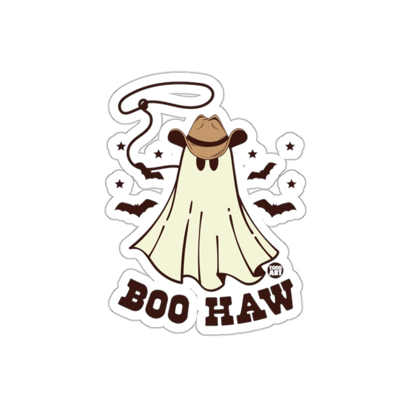 Load image into Gallery viewer, Ghost Cowboy Hat Boo Haw Sticker Halloween Decor

