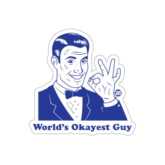 World's Okayest Guy Man in Suit Graphic Art sticker