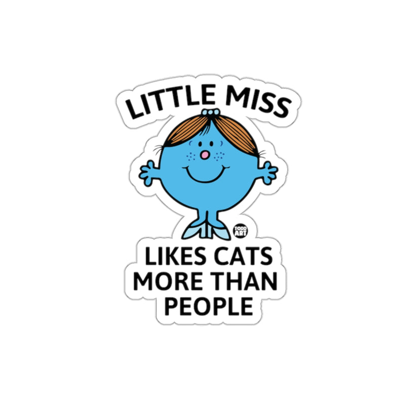 Load image into Gallery viewer, Little Miss Likes Cats More Than People Funny sticker
