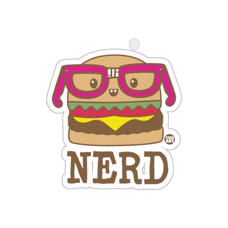 Load image into Gallery viewer, Nerd Burger With Glasses Cartoon Illustration sticker
