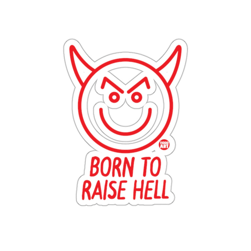 Load image into Gallery viewer, Born to Raise Hell Devil Horns Sticker
