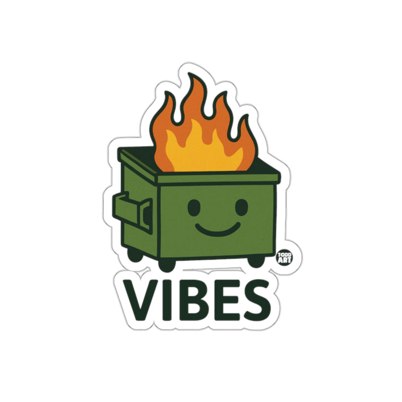 Load image into Gallery viewer, Dumpster Fire Vibes Cute Sticker With Flame Design

