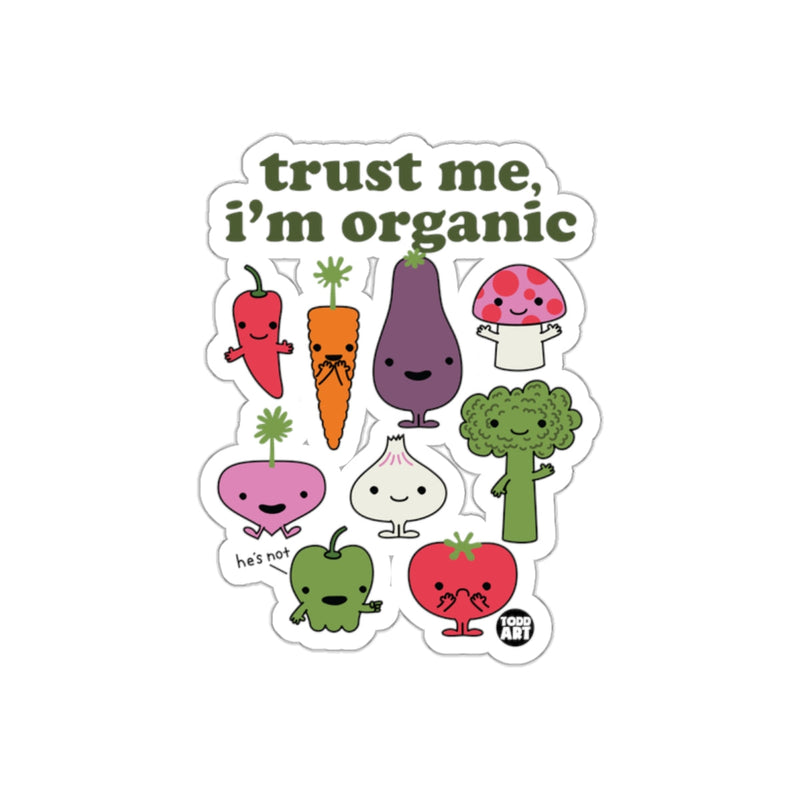 Load image into Gallery viewer, Trust Me I'm Organic Fun Vegetable Sticker Decal

