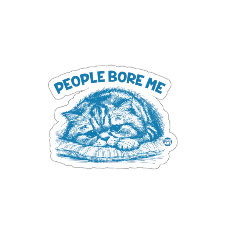 Load image into Gallery viewer, People Bore Me Cat Illustration Sticker Product
