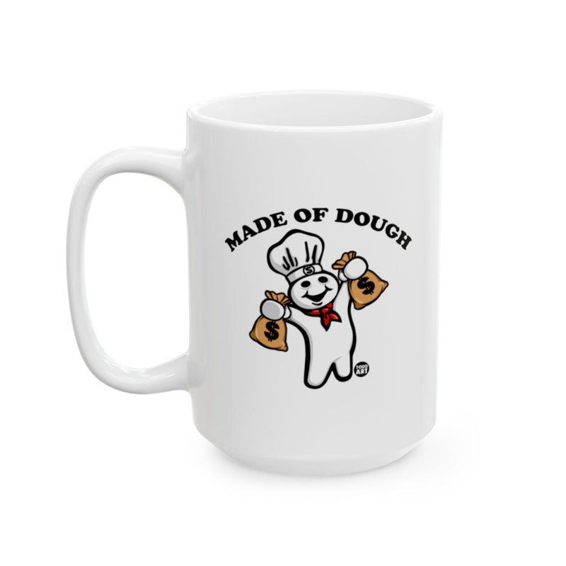 Load image into Gallery viewer, Made of Dough Funny Mug with Chef Cartoon Design
