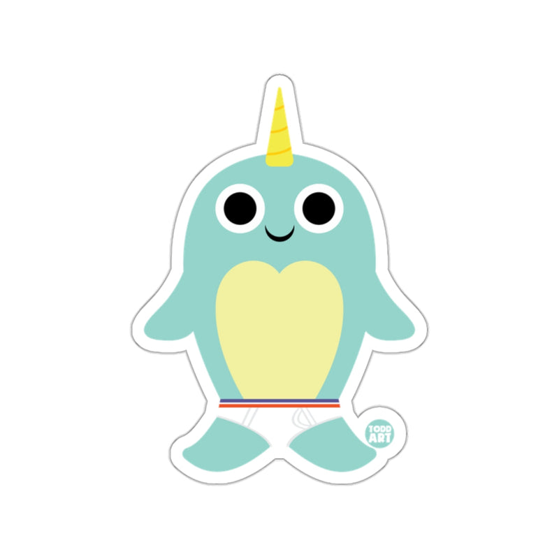 Load image into Gallery viewer, Cute Narwhal Cartoon Character With Underwear Sticker
