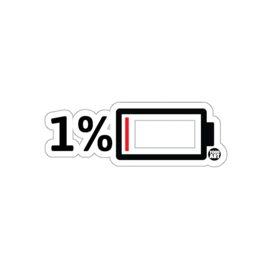 Low Battery 1% Design Sticker Perfect for Laptops