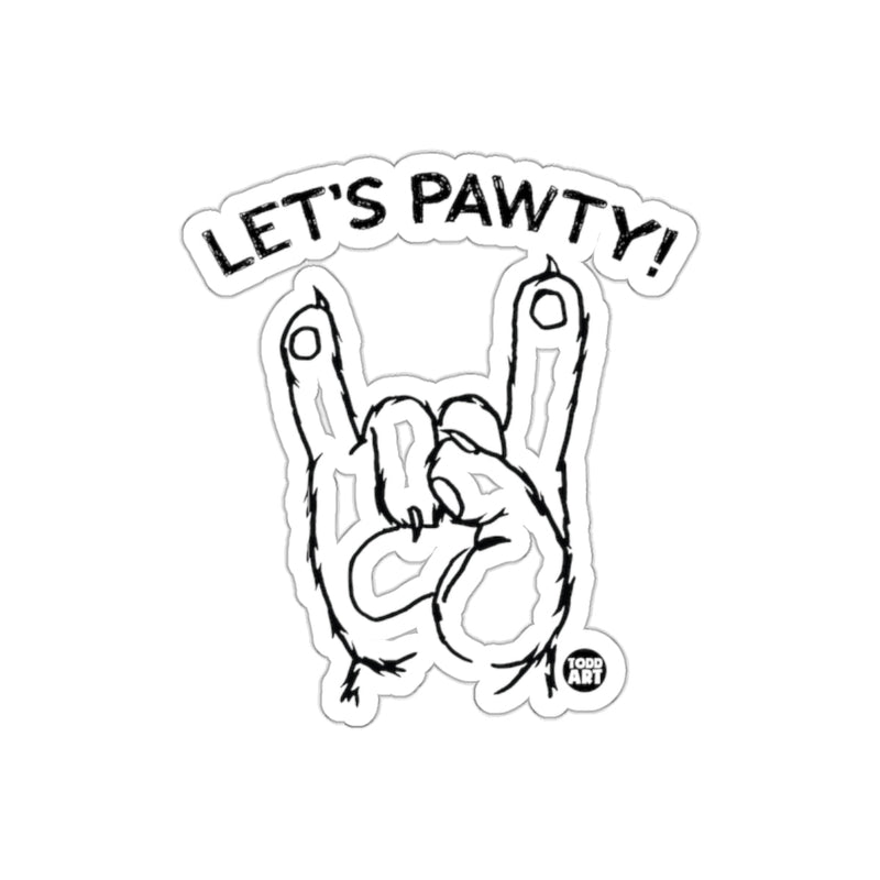 Load image into Gallery viewer, LET'S PAWTY Rock Hand Paw Design Sticker
