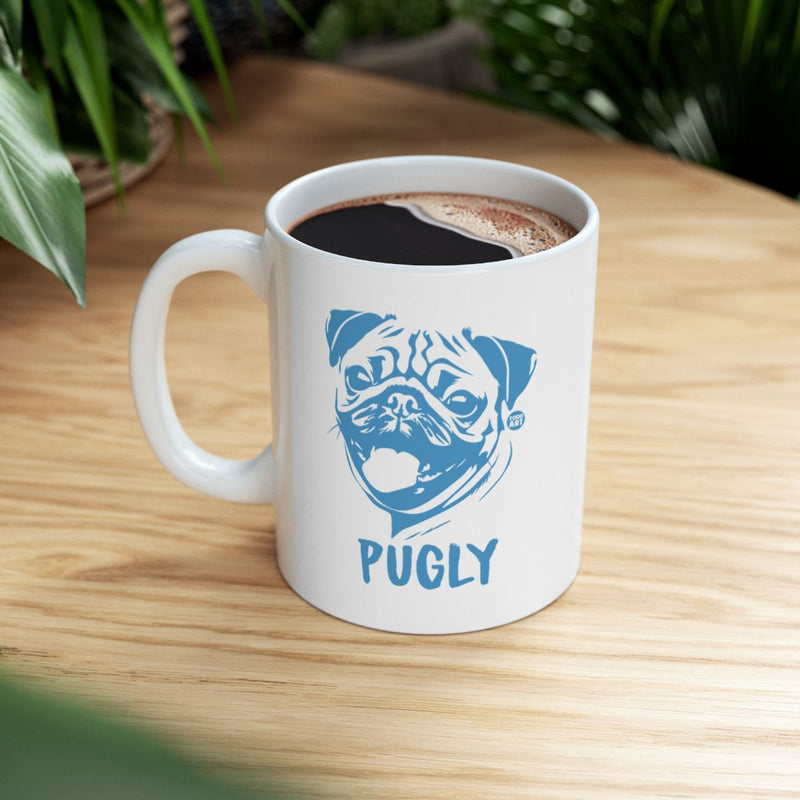 Load image into Gallery viewer, Pugly Design Coffee Mug Featuring Cute Pug Artwork
