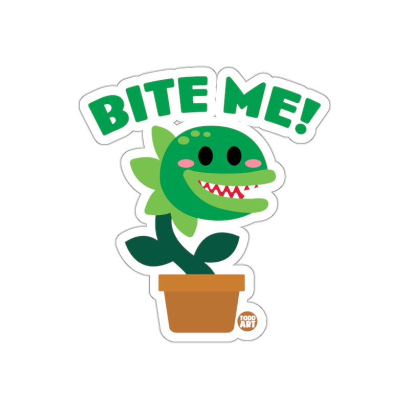 Load image into Gallery viewer, Cute Carnivorous Plant Says Bite Me Garden sticker
