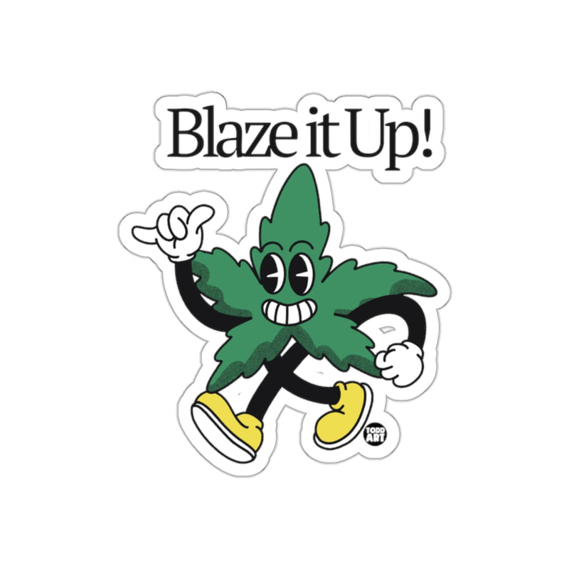 Load image into Gallery viewer, Blaze it Up Leafy Character Sticker for Fun Decor
