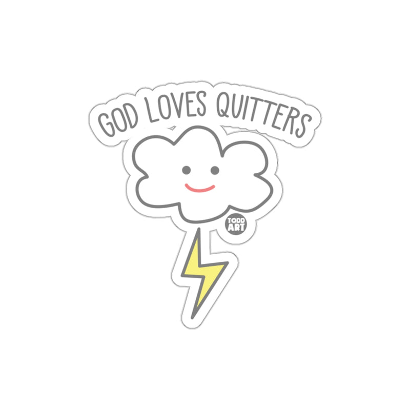 Load image into Gallery viewer, God Loves Quitters Cloud Lightning Sticker
