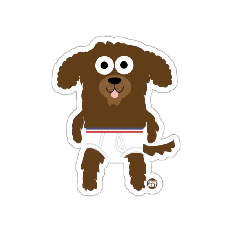 Load image into Gallery viewer, Cute Brown Dog with Boxer Shorts Sticker
