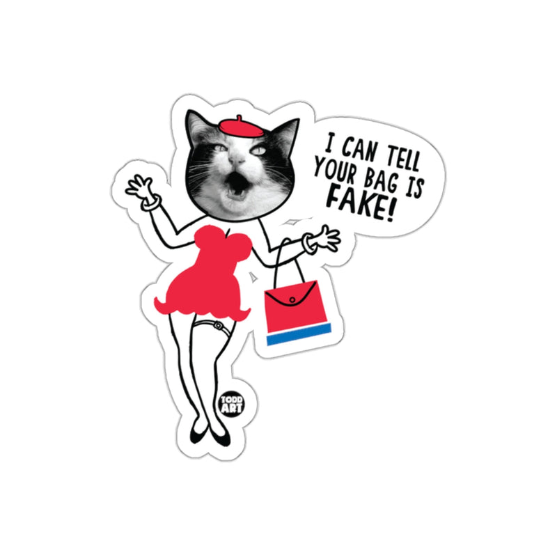 Load image into Gallery viewer, I Can Tell Your Bag Is Fake Animated Cat Woman sticker
