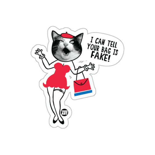 I Can Tell Your Bag Is Fake Animated Cat Woman sticker