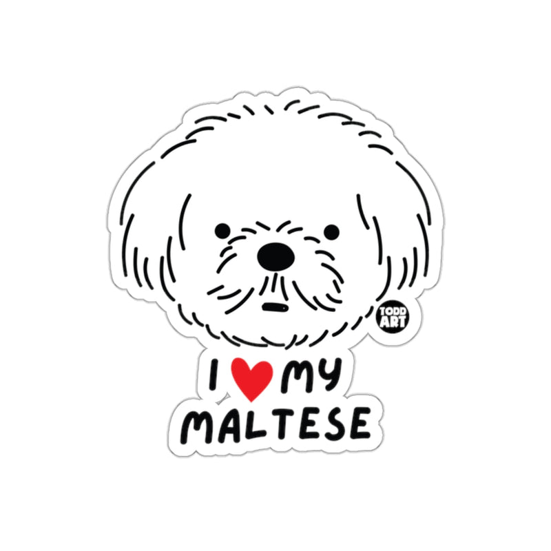 Load image into Gallery viewer, I Love My Maltese Cute Dog Drawing Sticker Decal
