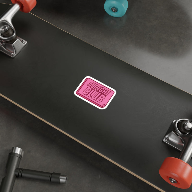 Load image into Gallery viewer, Alright Club Sticker on Skateboard Deck product

